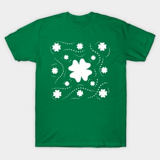 White Clover Pattern T-Shirt